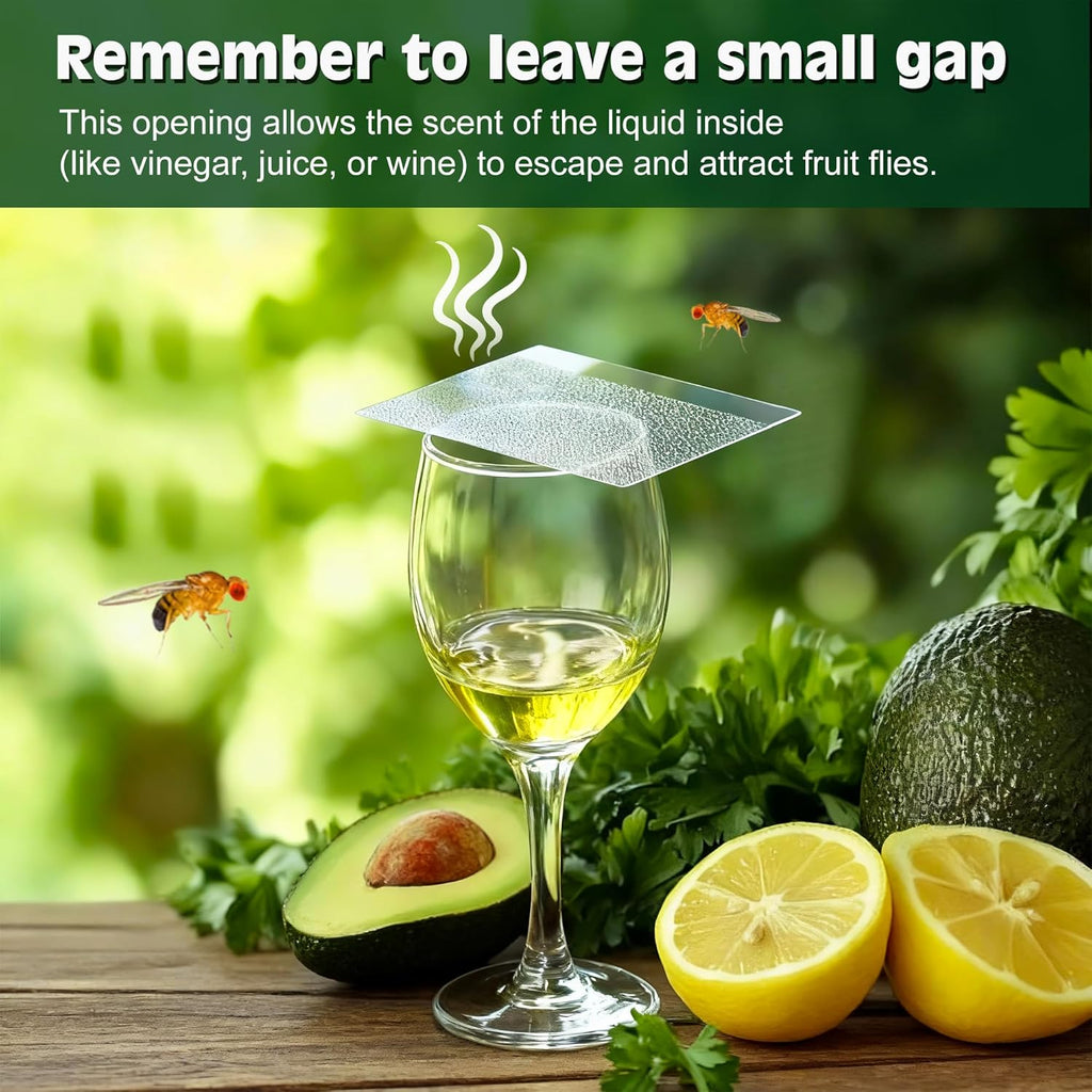 Regine Switzerland Double-Sided Sticky Trap Covers - 25 Pack Adhesive Cards for Fruit Flies | Clear, Mess-Free Indoor Use