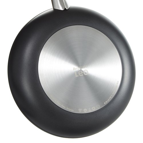 Berghoff Graphite Non-stick Ceramic Frying Pan/Skillet 10", Recycled Aluminum, Non-toxic Coating, Full Disk Bottom, Stir Fry Eggs Veggies Oven Bakeware, Oven-to-Table Cookware