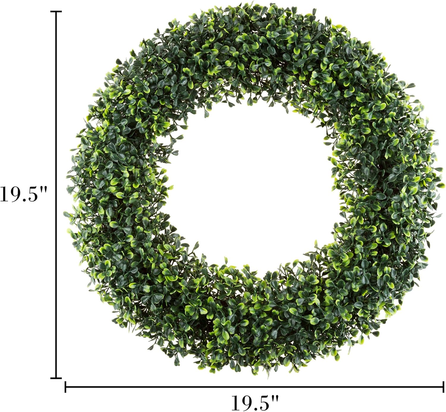 Pure Garden 19.5-Inch Boxwood Wreath - UV Resistant Artificial Decor for All Seasons | Indoor/Outdoor Use