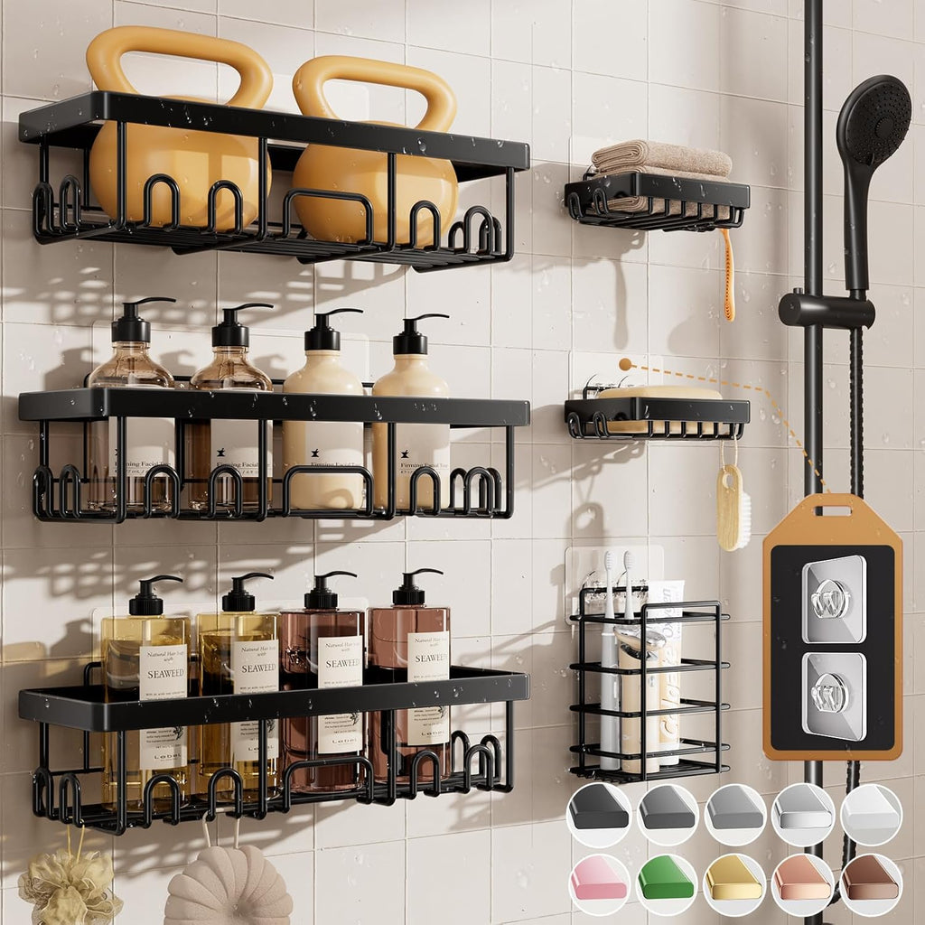 Veken Shower Head - High-Pressure Water Flow | Durable Shower Caddy Included