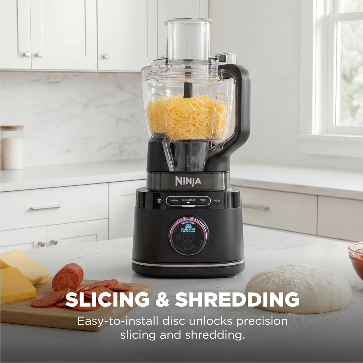 Ninja Kitchen System - All-in-One Food Processor & Blender with 8-Cup Bowl & 24 oz. To-Go Cup | 1800 Peak Watt | Black
