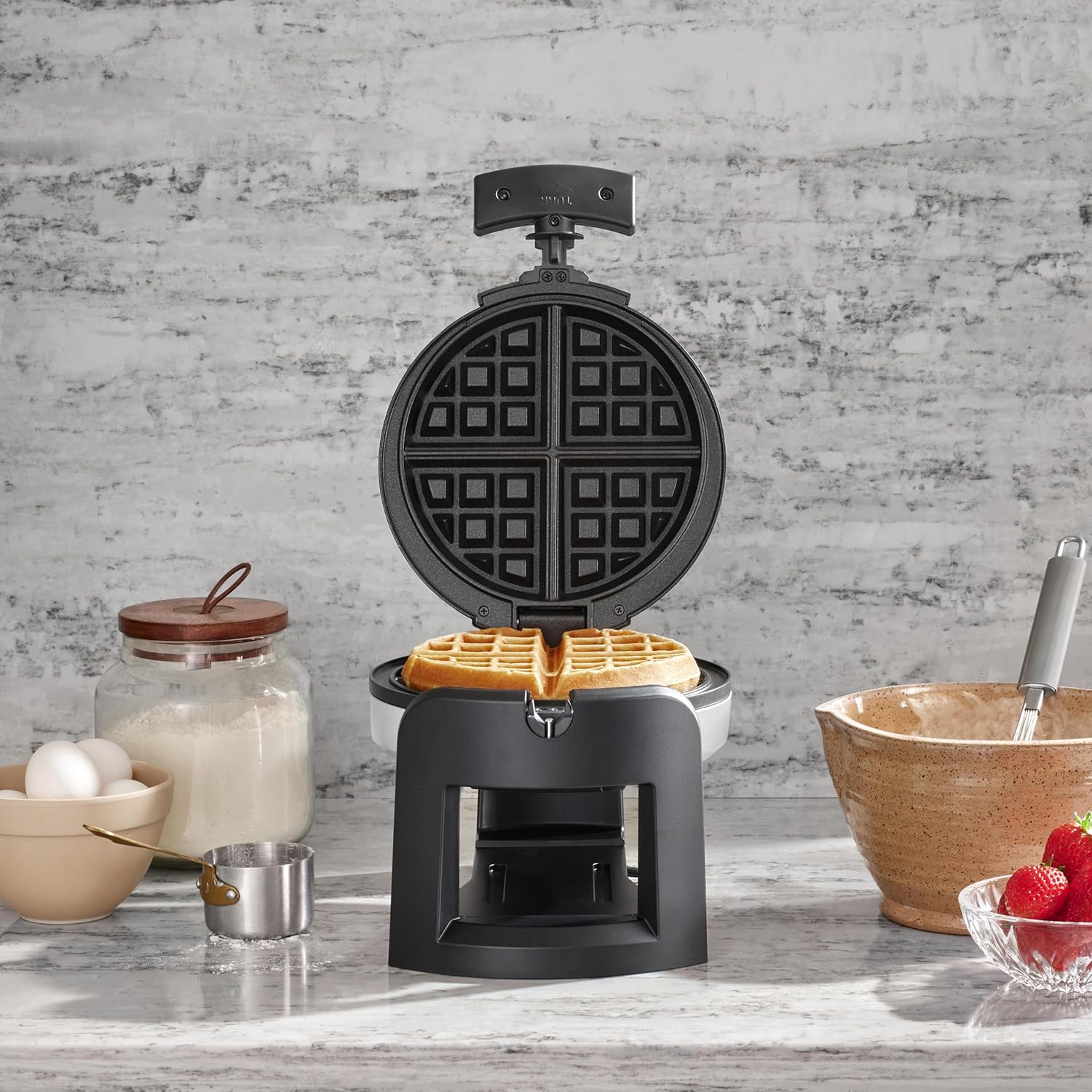 Cuisinart Belgian Waffle Maker - Round Flip Design for Perfect 1" Thick Waffles | Model WAF-F30NAS