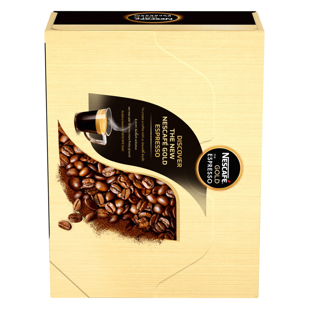 NESCAFE Gold Espresso 100% Arabica Ground Coffee Beans The Finest Instant Aroma Coffee Beverages Stickes for a Perfect Day Start (1 Box (25 Sticks))