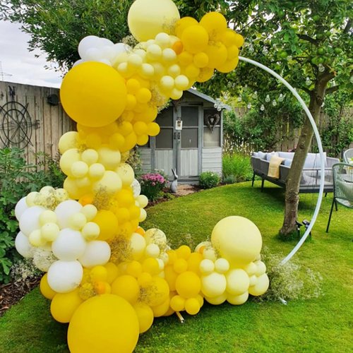Awenztech Yellow Balloon Arch Kit - 120 Pcs of 5 to 18 Inch Latex Balloons for Party Decorations