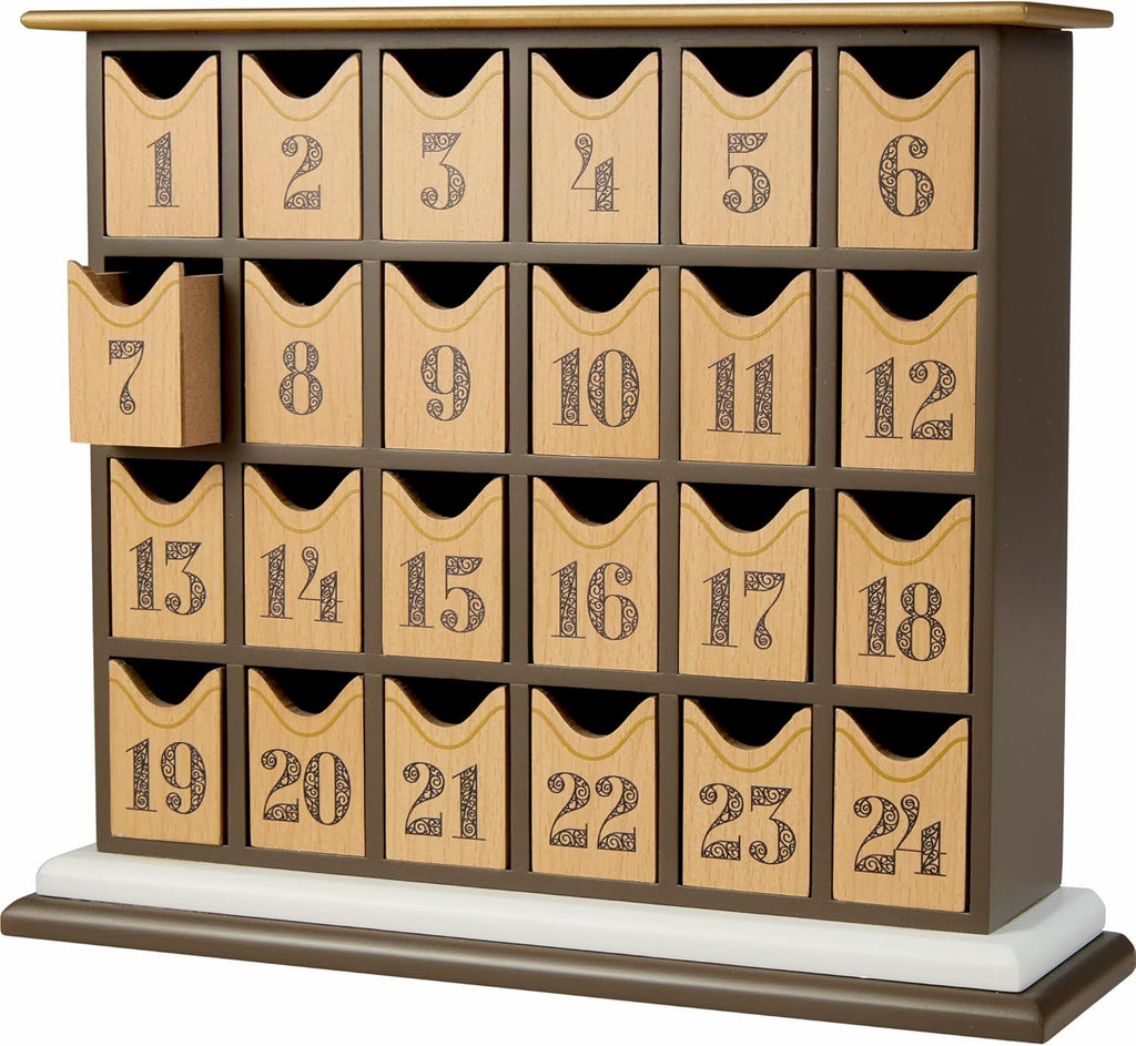 Precious Moments Countdown to Christmas Advent Calendar - Wooden Holiday Set with Storybook & Figurines | 251438