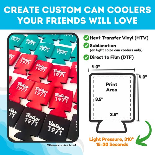 TahoeBay Blank Beer Can Cooler Sleeves (8-Pack) Bulk Sublimation Blanks for Vinyl Plain Soft Foam Can Sleeves Coolers for Soda Cans & Bottles Black, White, Solid Color (Multicolor, Regular 12oz)