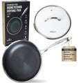 MUGAA 10” Non-Stick Stainless Steel Frying Pan with Lid | Honeycomb Hybrid Skillet for Induction, Gas & Electric Stovetops | Oven Safe, Dishwasher Safe | Premium Gift Packaging