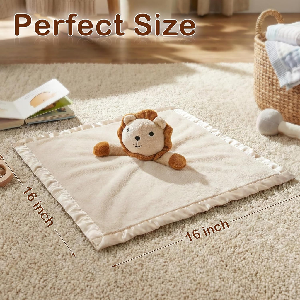 Pro Goleem Lion Security Blanket - Soft Lovey Snuggle Toy for Newborns | 16 Inch Unisex Gift