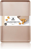 HONGBAKE Nonstick Quarter Sheet Baking Pan - Commercial Cookie Sheet with Diamond Texture, 9 x 13 Inch