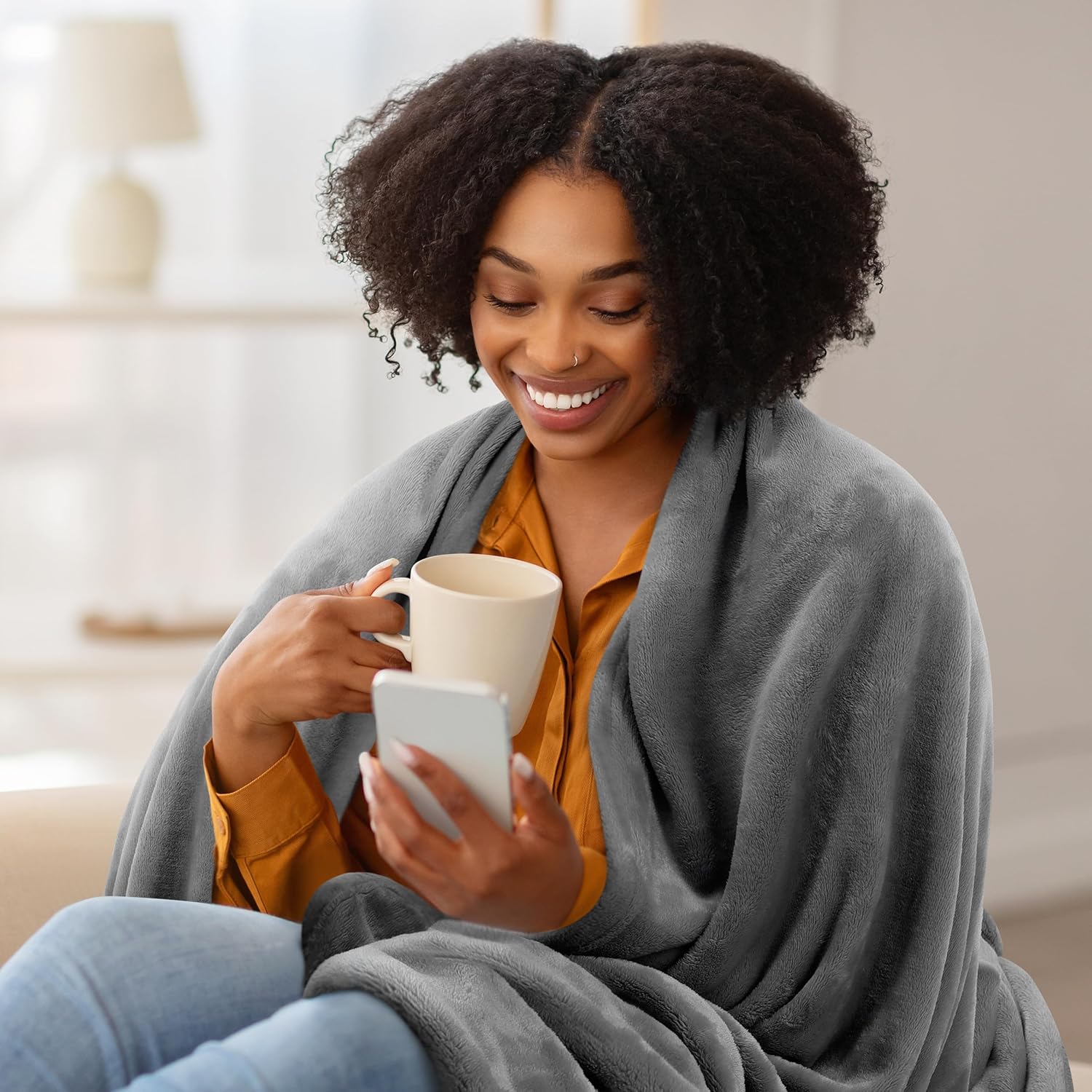 Utopia Bedding Fleece Blanket - Twin XL Grey 300GSM Luxury Soft Microfiber | Anti-Static Fuzzy Comfort (90x76 Inch)