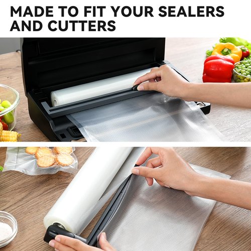 Wevac Vacuum Sealer Bag Rolls, 8"x16' (2 Rolls), Heavy Duty Food Storage for Sous Vide, Freezer, Meal Prep, Keep Food Fresh Longer