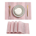 Leetaltree Misty Rose Placemats Set of 4 - Heat Resistant Non-Slip Place mats for Dining Table, Washable Durable PVC Vinyl Woven Table Mats（Misty Rose, 4）