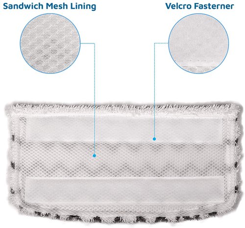 F Flammi 4-Pack Microfiber Mop Pads Refills Compatible with Shark Steam Mop S1000 S1000A S1001C S2001, Washable & Reusable Replacement Pads for Hardwood, Tile, and Stone Floors