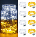 Skiennix 8 Pack Fairy Lights - 7Ft 20 LED Twinkle String Lights | Battery Operated & Waterproof for Weddings, Parties, and Decor - Warm White & White