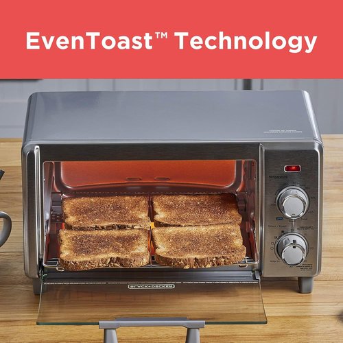 BLACK+DECKER Crisp 'N Bake Air Fry Oven - 5-in-1 Convection Toaster, Medium Capacity, Stainless Steel