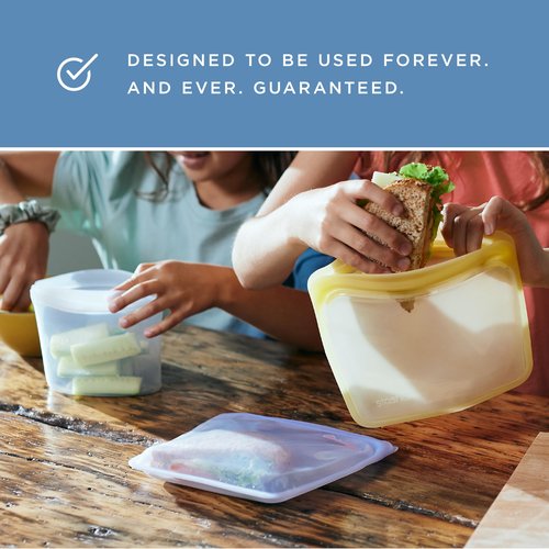 Stasher Silicone Reusable Storage Bag, Stand-Up Mega Bag, Reusable Freezer Bag, Microwave, Dishwasher, Oven Safe, Sous Vide, Premium Lunch Container, Eco Friendly, Food Storage Bag, 104 oz, Sea Urchin