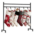 GloTika Christmas Stocking Holder Stand with 8 Hooks, Heavy Duty Freestanding Christmas Stocking Stand for Floor, Metal Holiday Decor Hanger Display for Fireplace Xmas Holiday Decoration