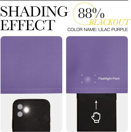 NICETOWN Lilac Purple Blackout Curtains - 120" Long, 55" Wide | Sound Reducing & Energy Efficient Panels (2 Pieces)