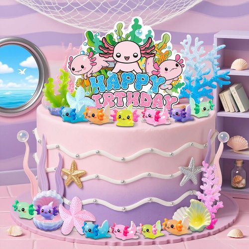 Axolotl Cake Topper Axolotl Birthday Decorations