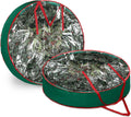 Abbylike Extra Large Christmas Wreath Storage Bag - Clear Zippered Container with Handles | 48'' Green