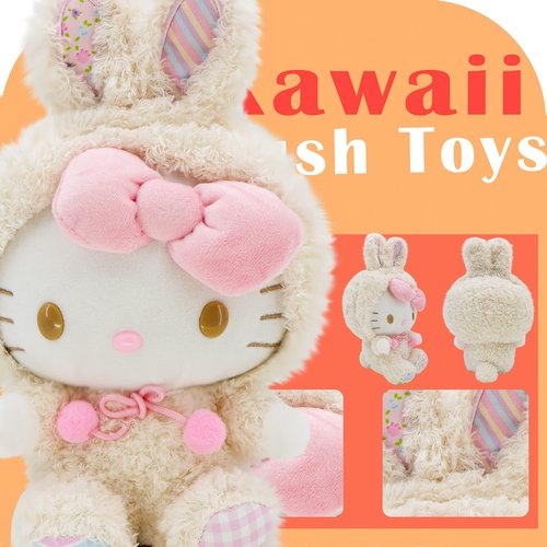 COAQAC Kawaii Cartoon Bunny Cross-Dressing Series Plush,Rabbit Stuffed Cute Soft Doll Toys, Plush Pillow Stuffed Animals Toy Birthday Gifts for Girls Kids (Large)