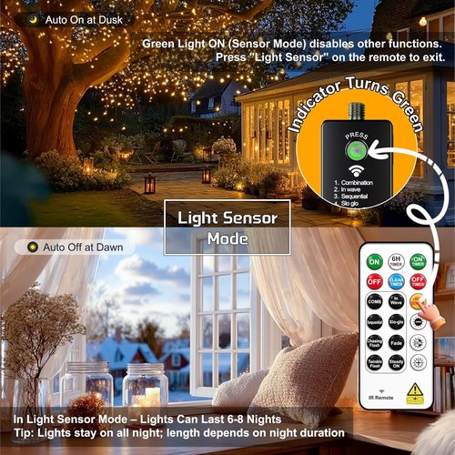 HXWEIYE 300L Curtain Lights - 100 LED Rechargeable Outdoor Fairy Lights with Remote & Timer Bundle