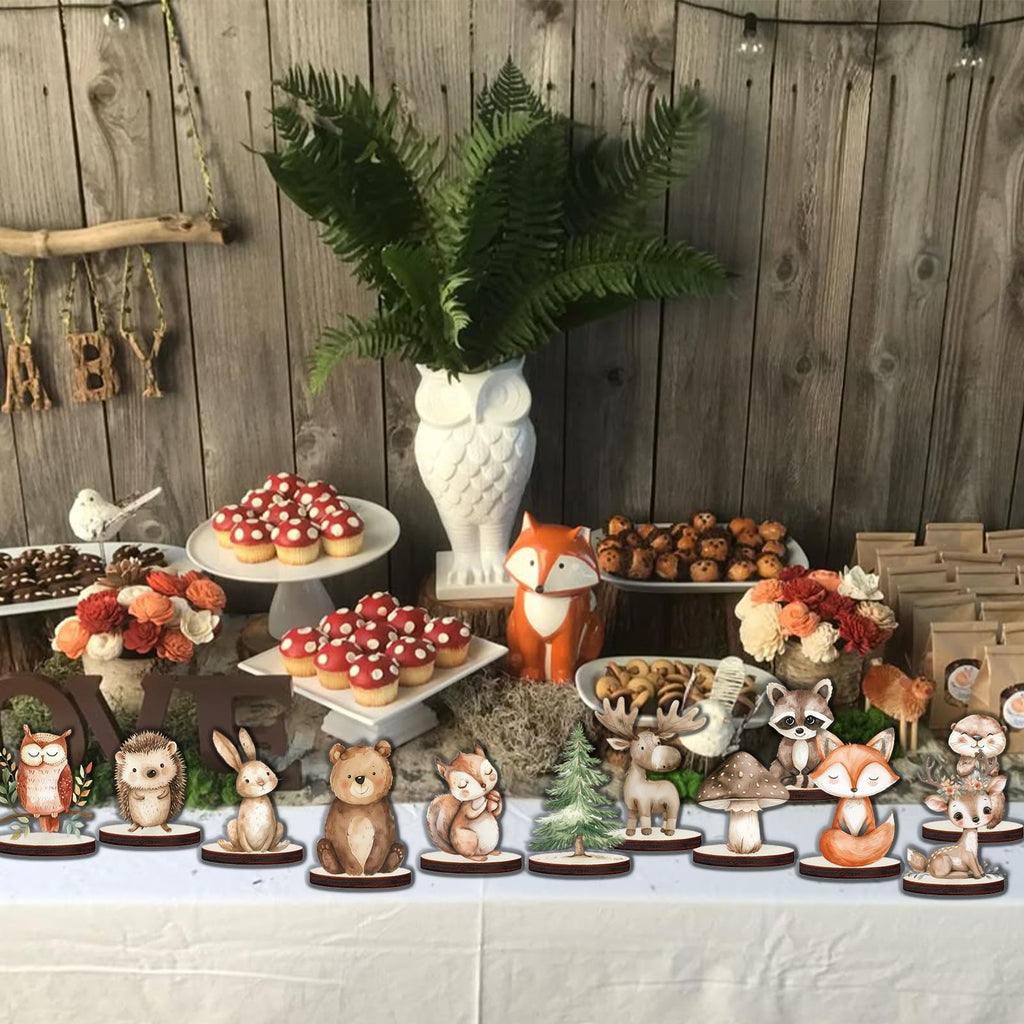 Woodland Baby Shower Decorations 12Pcs Woodland Centerpieces for Table Decorations