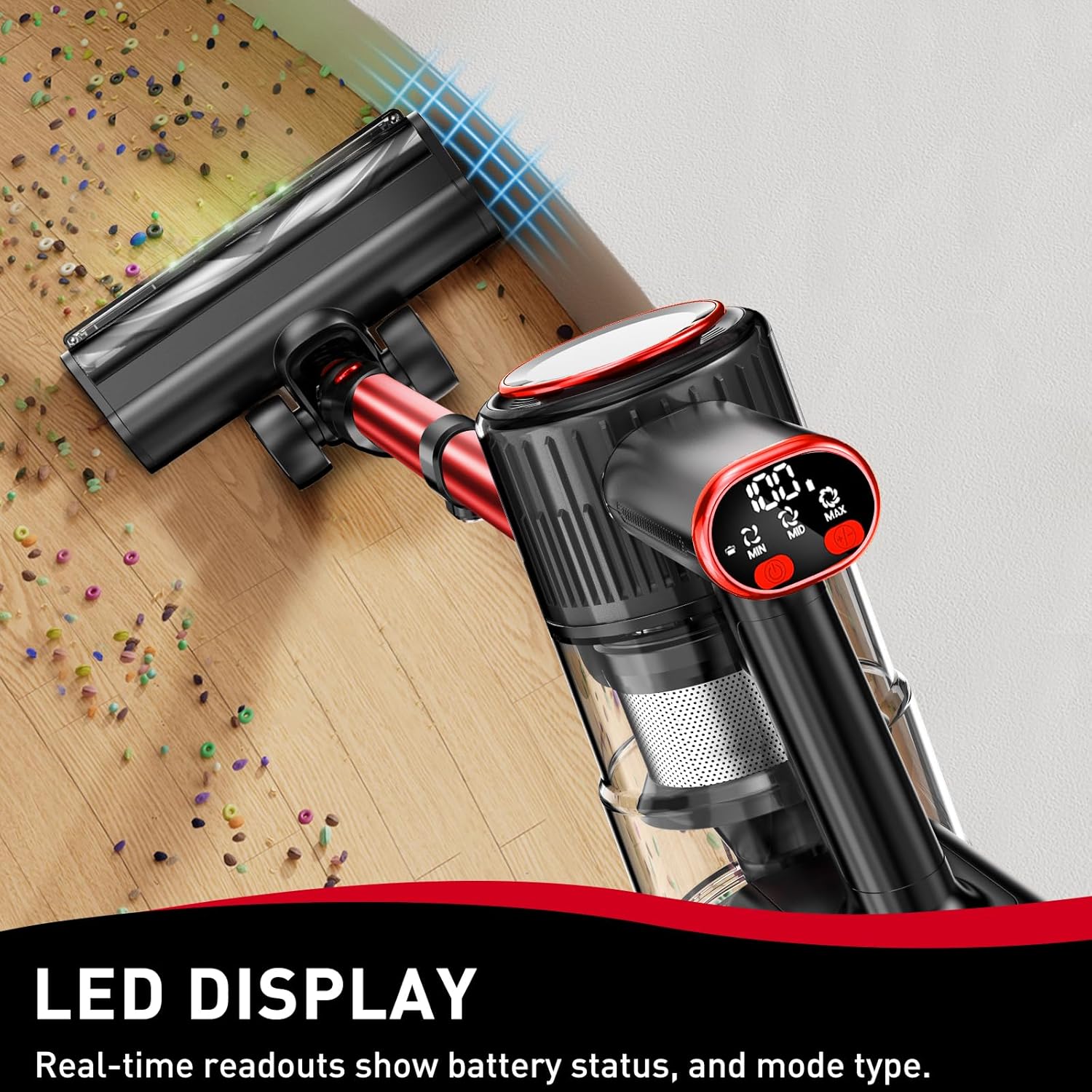 Skiennix Cordless Vacuum Cleaner - 45KPA Powerful Suction, 45Mins Runtime | 8-in-1 Anti-Tangle Design for Home & Pet Hair