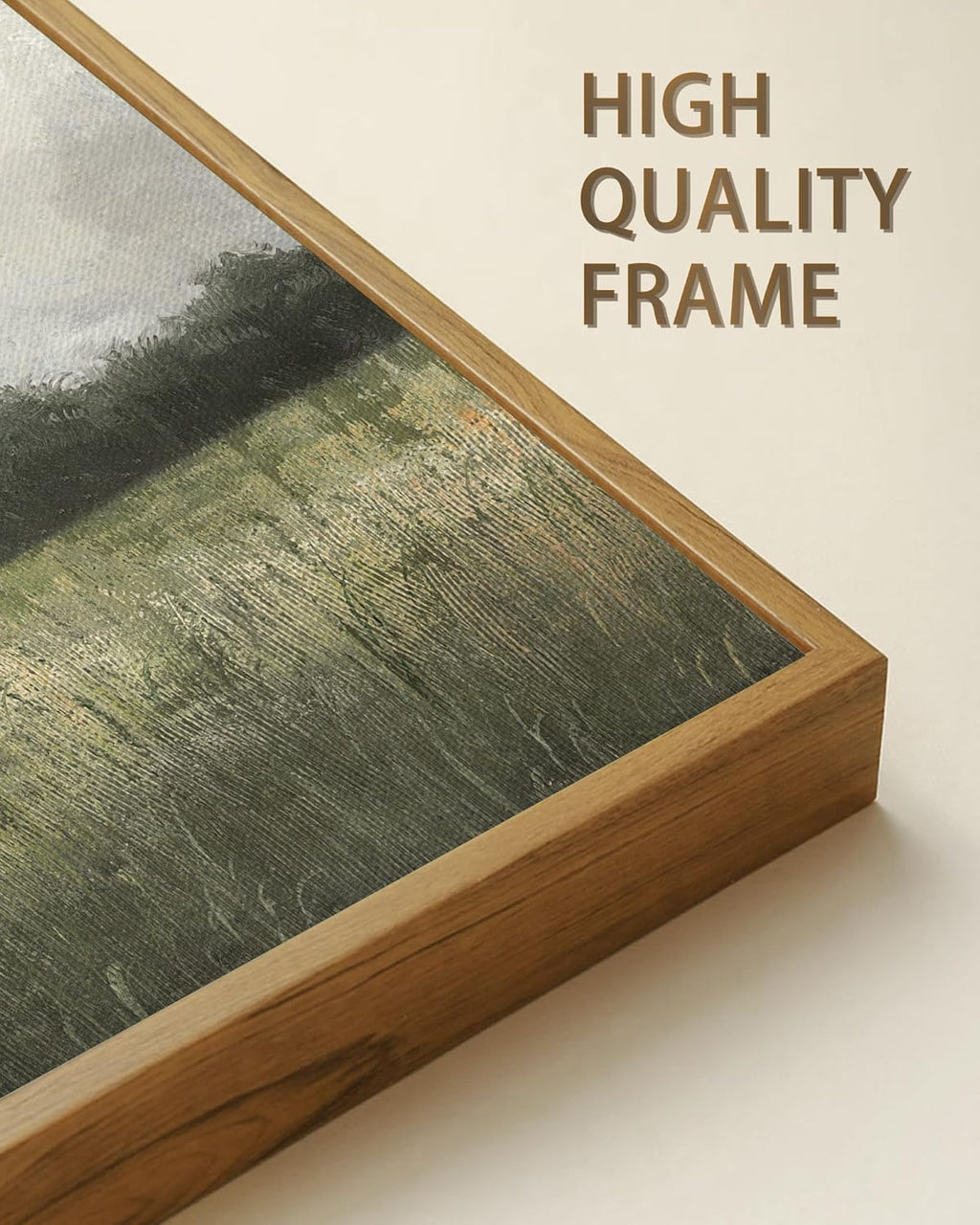 SHENIFY Vintage Landscape Wall Art - Country Meadow Scenery Retro Painting | 11x14in Natural Frame