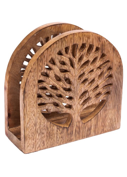 Tepo Wood Napkin Holder for Table, Stylish & Durable Napkin Stand for Paper Napkins, Wooden Napkin Holder for Kitchen, Dining, and Outdoor Use, Functional & Elegant Tabletop Organizer
