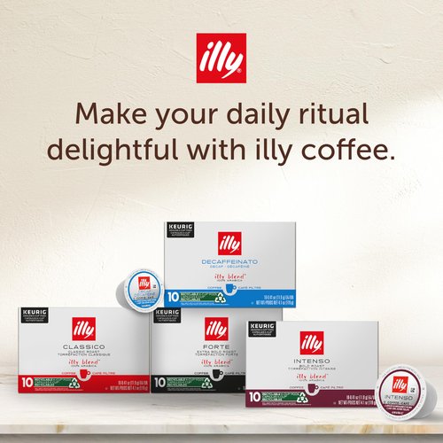 illy Coffee K Cup, Pods for Keurig Machines, Intenso Dark Roast, 100% Arabica, Premium Italian Coffee, 10 Count, 6 Pack
