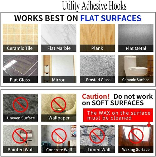 Jwxstore Heavy Duty Self-Adhesive Hooks - 33lb Max Capacity, Waterproof & Transparent | 24 Pack for Home & Outdoor Use
