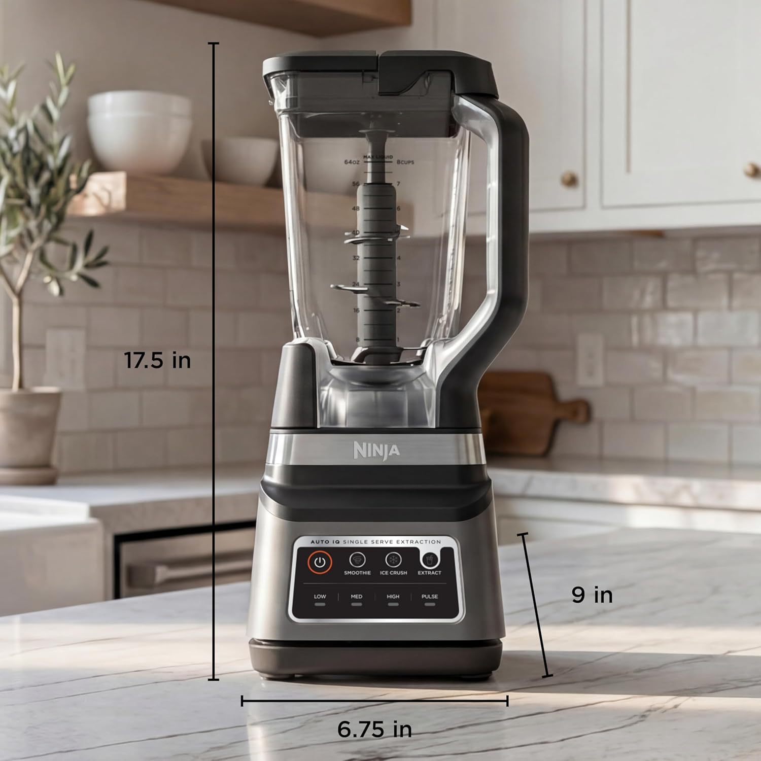 Ninja BN751 Professional Plus DUO Blender - 1400 Watts, 3 Auto-IQ Programs, 72 oz Pitcher & 2 To-Go Cups, Black
