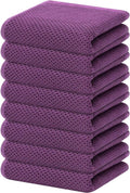 Homaxy Kitchen Dish Towels - Ultra Soft 100% Cotton Waffle Weave, Quick Drying, 13 x 28 Inches, 8-Pack, Purple