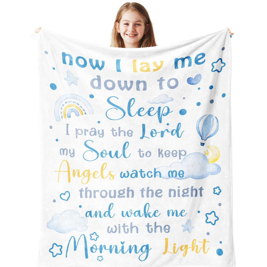 Unique Baptism Gifts for Boys/Girl, Baptismal Blanket 40"x50", Sweet Christian Gifts for Kids Soft Throw, Girls/Boys Christening Presents for Catholic, Religious Baptism Favors