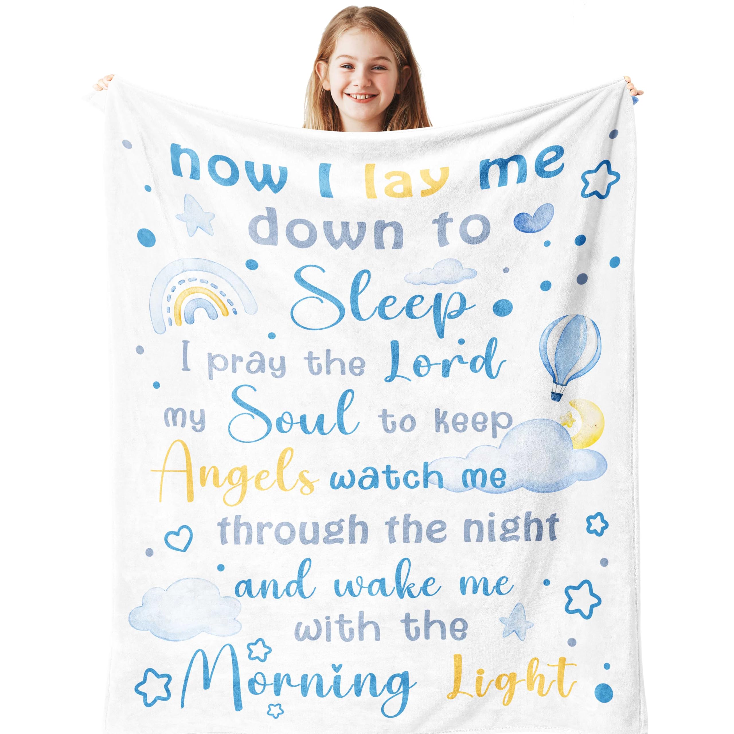 Unique Baptism Gifts for Boys/Girl, Baptismal Blanket 40"x50", Sweet Christian Gifts for Kids Soft Throw, Girls/Boys Christening Presents for Catholic, Religious Baptism Favors