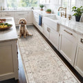 Hallway Washable Runner Rug - Vintage Soft Non-Slip 2x10 Entryway Carpet | Ideal for Kitchen, Living Room, Bathroom (Beige)