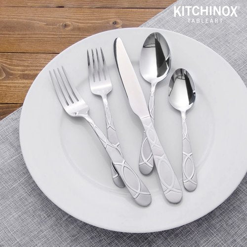 Kitchinox Lily Frost 20 Piece Flatware Set, Service for 4 (Pack of 2)