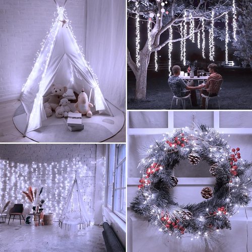 Fairy Lights | 10Ft 200LED Waterproof Firecracker String Lights - 8 Modes for Bedroom & Wedding Decor