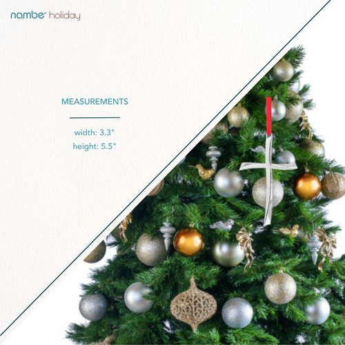 Nambé Holiday Nouveau Cross Ornament – Silver-Plated Religious Tree Decoration, Elegant Hanging Symbol of Faith for Christmas Display, Collectible Keepsake Gift for Seasonal Home Décor