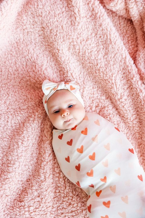 Copper Pearl Large Premium Knit Baby Swaddle Receiving Blanket Cupid