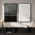 Skiennix Framed Black and White Abstract Wall Art - Large Set of 2 Minimalist Canvas Prints | 24x36 In Seascape Decor for Living Room, Bedroom, Office
