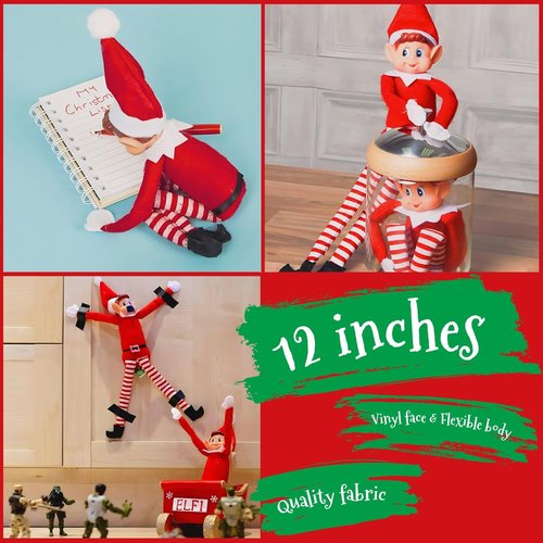 Elfie & Elvie | Fun Playful Elves Behavin' Badly Figures - Soft Body & Vinyl Face, Set of 2, Red