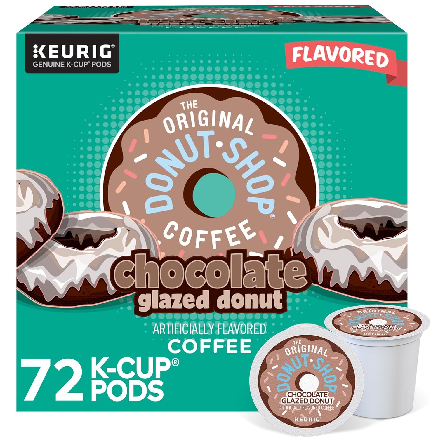 Original Donut Shop Coffee | Chocolate Glazed Donut K-Cup Pods - Medium Roast, 72 Count