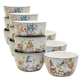Certified International Garden Gnomes 24 oz. Ice Cream/Dessert Bowls, Set of 4 Assorted Designs (Pack of 3)