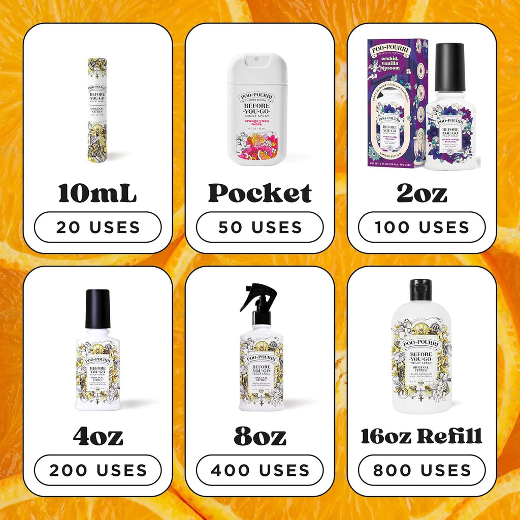 Poo-Pourri Tear & Share Bloom Bathroom Set | Travel Size Odor Eliminators - Plant-Based Pocket Sprayers