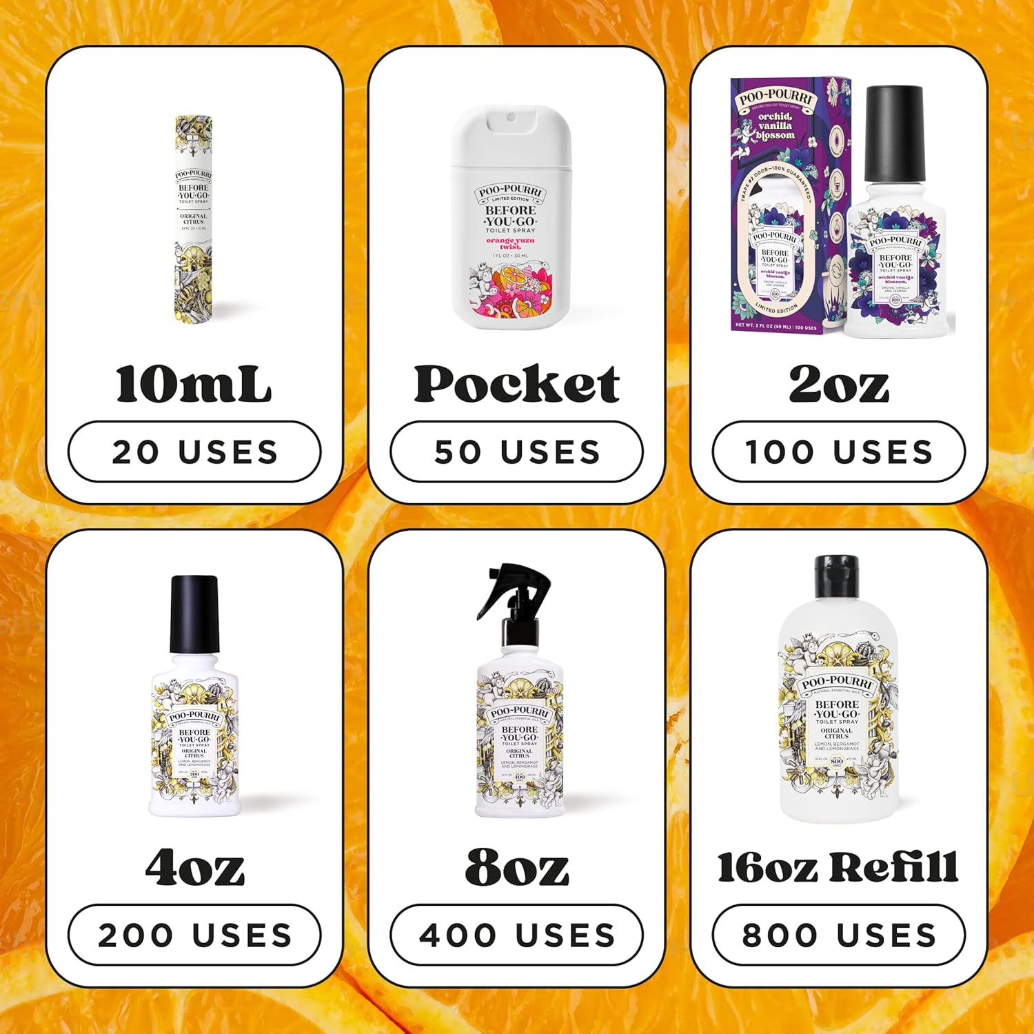 Poo-Pourri Tear & Share Bloom Bathroom Set | Travel Size Odor Eliminators - Plant-Based Pocket Sprayers