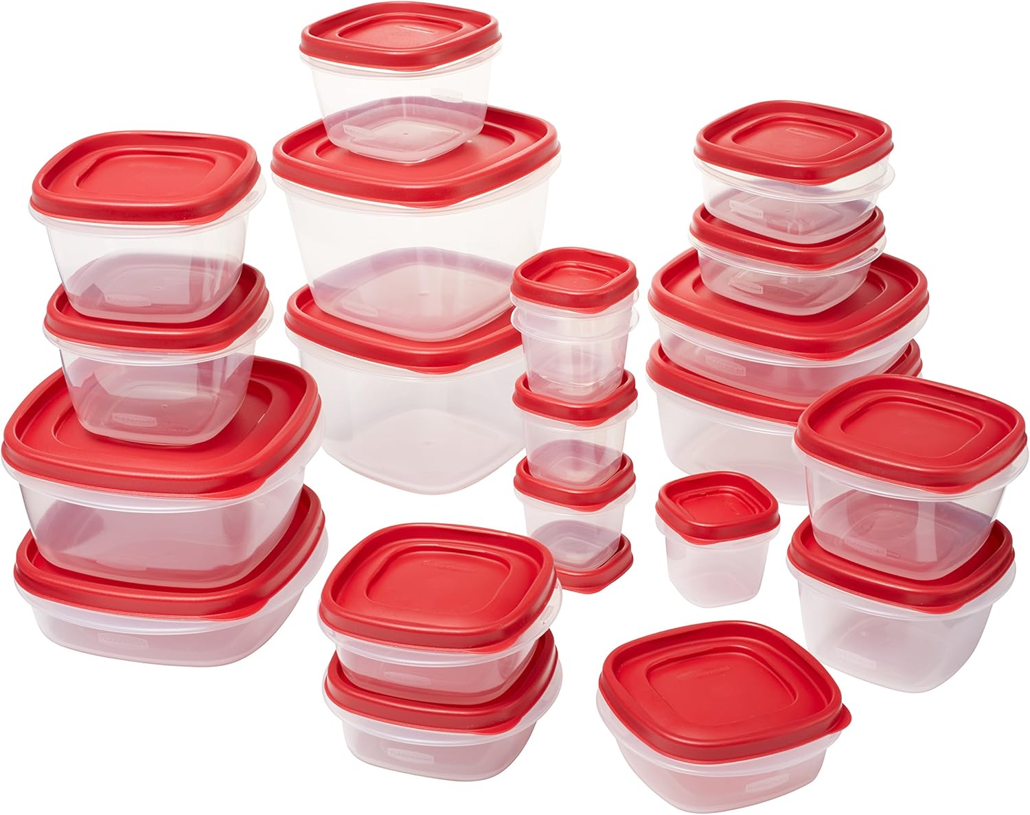 Rubbermaid Easy Find Lids | 42-Piece Food Storage Container Set in Racer Red - Organized & Convenient