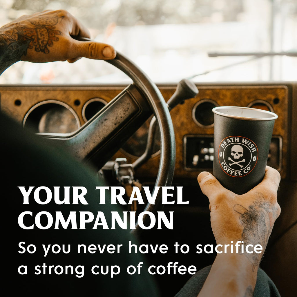 Death Wish Coffee Instant Dark Roast Coffee Packets, Bold & Intense Blend of Arabica & Robusta Beans, USDA Organic, 8 Count