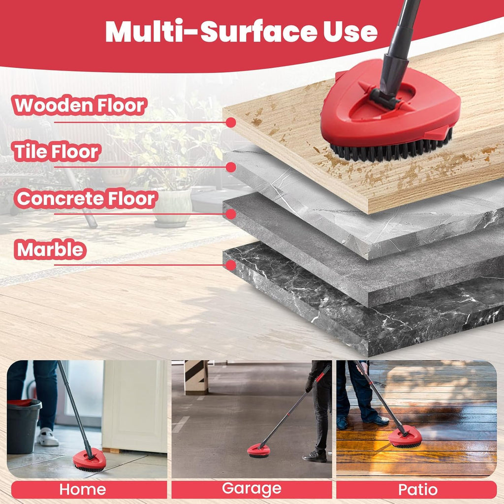 O-Cedar Spin Mop Replacement Set - 2 Microfiber Mop Heads, 58" Handle & Scrub Brush Attachment